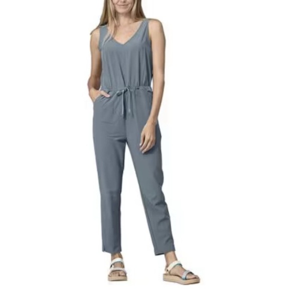 Patagonia Fleetwith Black Jumpsuit Light Plume 
Drawstring Waist Size XL - Picture 8 of 9